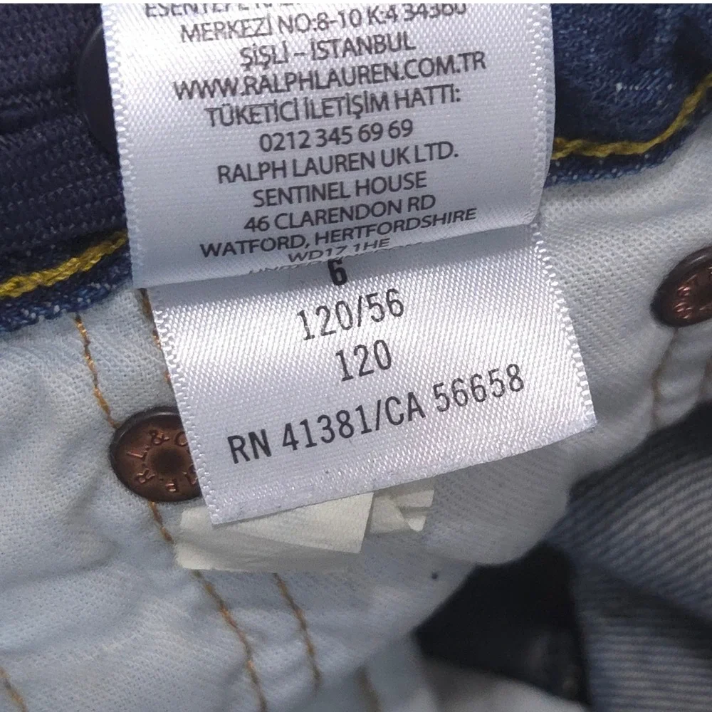 Polo Ralph Lauren Kids Sullivan Slim Distressed Jeans 6 Medium Wash Adjustable